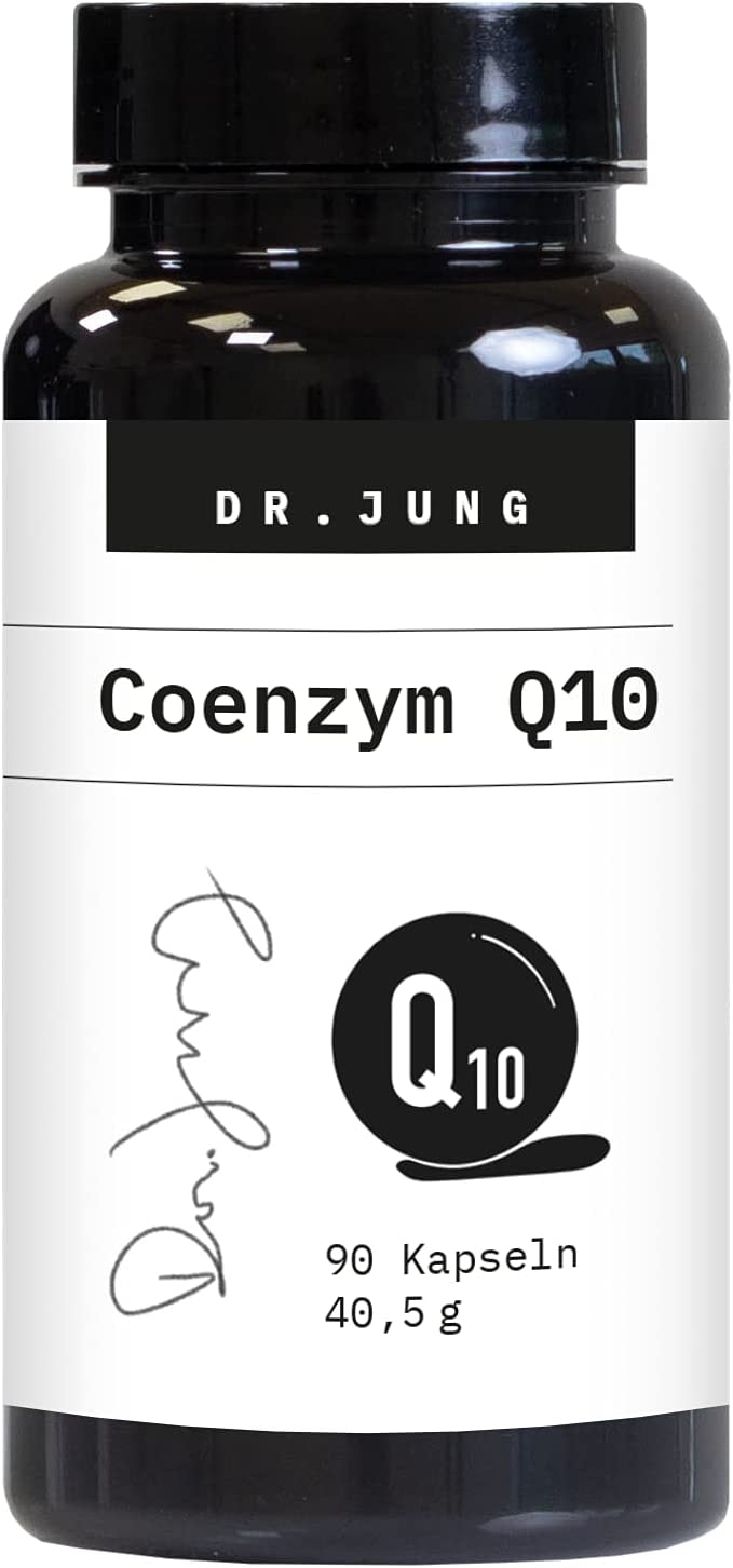 Produktbild von Dr. Jung Pharma - Coenzym Q10 90 Kapseln - Nahrungsergänzungsmittel für Energie - Adenosintriphosphat