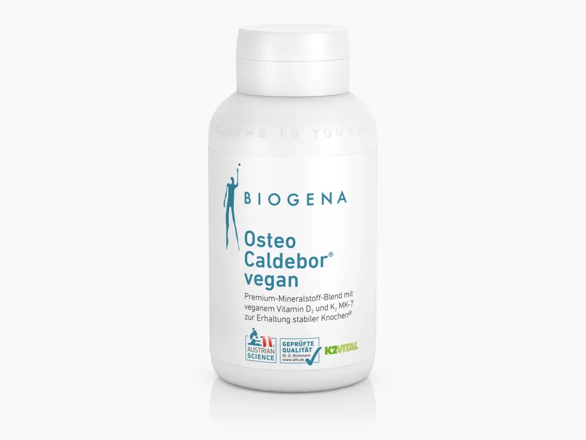 Produktbild von Bewertung BIOGENA Osteo Caldebor vegan mit Vitamin D3 und K2 MK-7 zur Erhaltung stabiler Knochen
