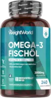 Produktbild von Bewertung Omega 3 Weichkapseln 2000mg Fischöl mit 1100mg Omega-3 660mg EPA & 440mg DHA pro Portion 240 Softgels EPA & DHA tragen zur normalen Herzfunktion bei (EFSA) fish oil