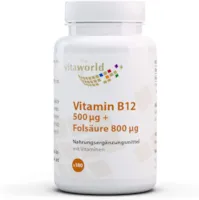 Produktbild von Bewertung Vita World Vitamin B12 500 µg mit Folsäure 800 µg 180 Tabletten vegan und vegetarisch Apotheker-Herstellung