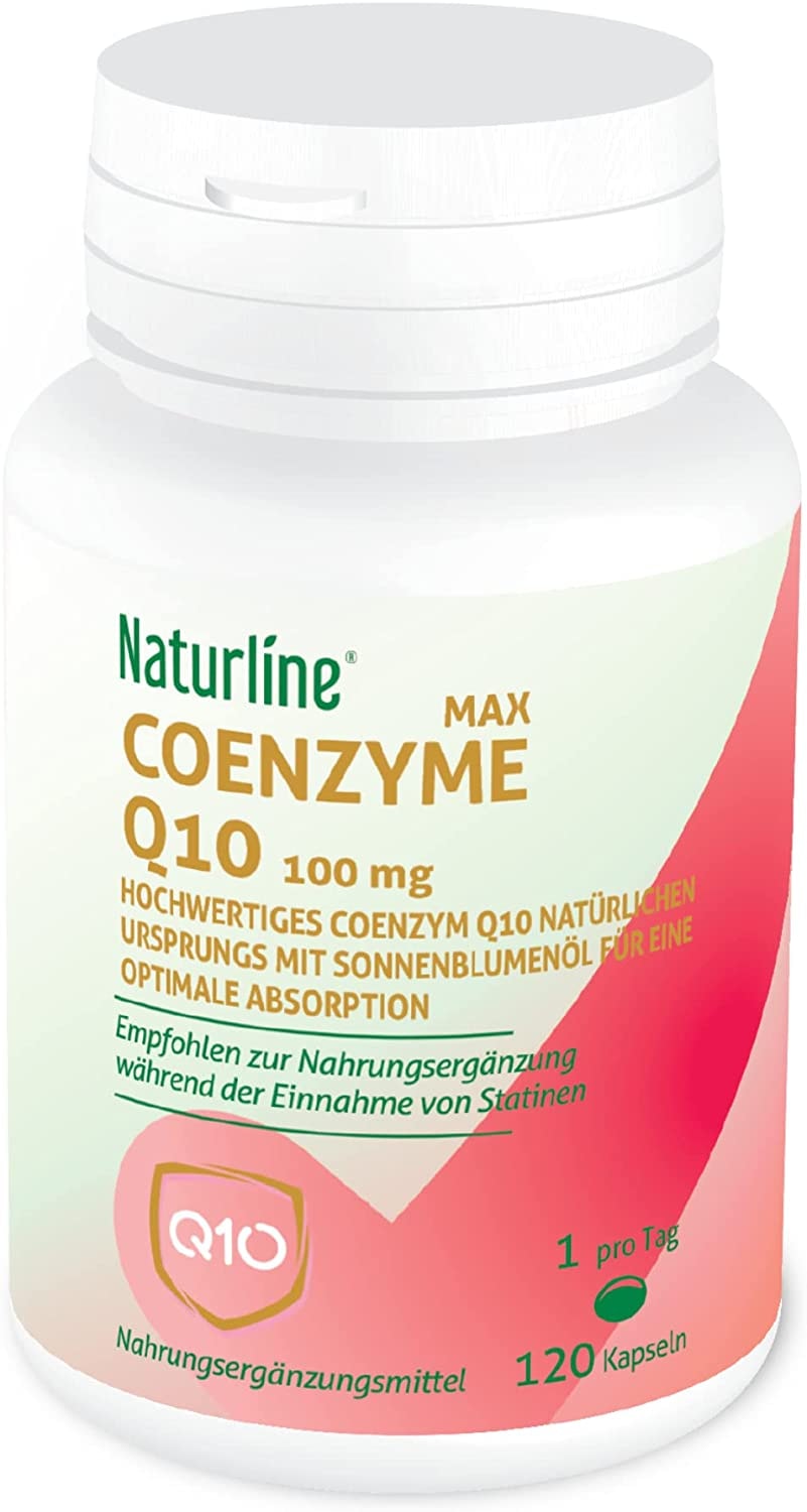 Produktbild von Naturline® Co-Enzym Q10 100mg | 120 Kapseln natürlichen Ursprungs | 4-monatiger Vorrat | ölbasierte Formulierung für optimale Absorption