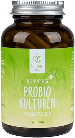 Produktbild von Bewertung BitterLiebe Probio Kulturen Komplex Kapseln mit 15 Mrd. KBEs Darmbakterien für Darmflora 60 Kapseln mit Lactobacillus & Bifidobakterien
