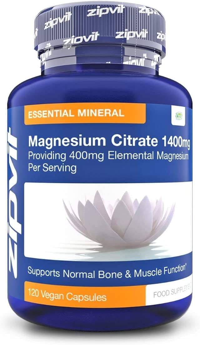 Produktbild von ZIPVIT - Magnesium-Citrat 400 mg, 120 Tabletten. 4-Monats-Vorrat. Unterstützt Muskel- und Knochengesundheit. Vegetarisch.