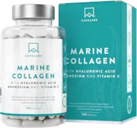 Produktbild von AAVALABS - Marine Collagen Kapseln Hochdosiert mit Acerola Vitamin C, Magnesium & Hyaluronsäure - Premium Collagen Complex mit Kollagen Hydrolysat - Laborgeprüft - 120 Hyaluron Kollagen Kapseln Hochdosiert