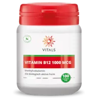 Produktbild von Bewertung VITALS VITAMIN B12 1000 MCG Lutschtabletten METHYLCOBALAMIN BIOLOGISCH AKTIVE FORM oxidativer Stress Zellteilung Blutbildung Energiestoffwechsel Homocystein-Stoffwechsel Immunsystem Psyche Müdigkeit Artikelnummer V2061