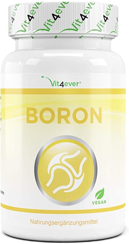 Produktbild von Vit4ever - Boron - 3 mg reines Bor je Tablette - 365 Tabletten im Jahresvorrat - Laborgeprüft (Wirkstoffgehalt & Reinheit) - Ohne unerwünschte Zusätze - Hochdosiert - Vegan