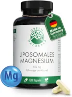 GREEN NATURALS Liposomales Magnesium 120 Kapseln Vegan 99% Absorptionsrate 332 mg Magnesiumcitrat pro Kapsel 4 Monate Vorrat Green Naturals®