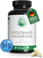 Produktbild von Bewertung GREEN NATURALS Liposomales Magnesium 120 Kapseln Vegan 99% Absorptionsrate 332 mg Magnesiumcitrat pro Kapsel 4 Monate Vorrat Green Naturals®