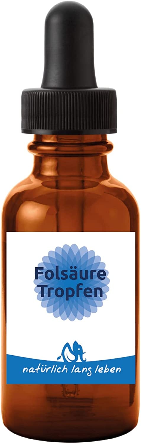 natürlich lang leben - Folsäure Tropfen 50 ml vegan 400 µg, natürlich lang leben® , Vitamin B9, mit Bioaktivem L-Methylfolat