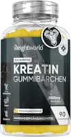 Produktbild von Bewertung WeightWorld Creatin Monohydrate 3000mg Kreatin pro Portion 90 Gummibärchen ohne Zucker mit Zitronengeschmack Vegane Gummies von WeightWorld