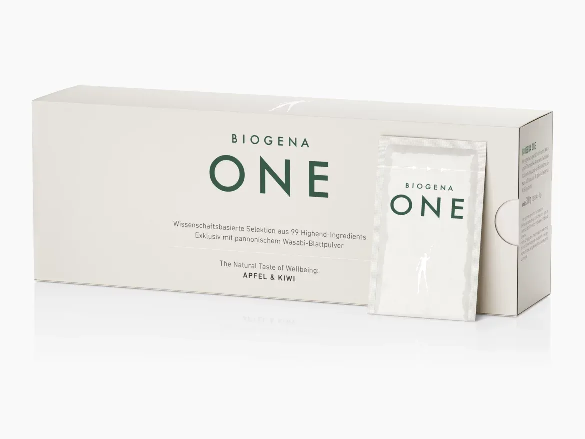 Produktbild von Bewertung BIOGENA ONE wissenschaftlich fundierte All in One Multivitamin To-Go-Sticks als Food Supplement Drink mit 99 Highend-Ingredients und frisch-fruchtigem Geschmack für die tägliche Wellbeing Routine