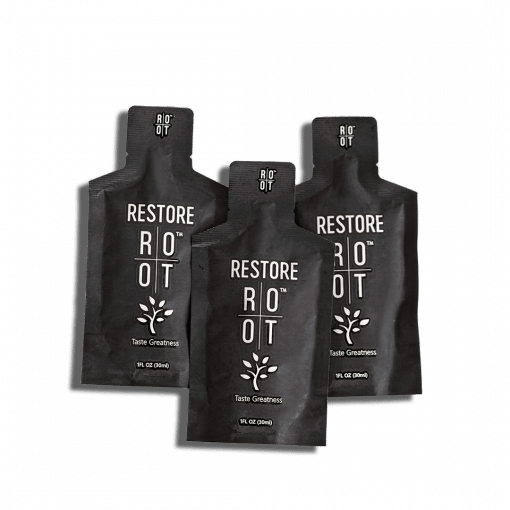 Produktbild von Restore Taste Greatness Root Wellness mit 6 Pflanzenextrakten und vielen bioaktiven sekundären Pflanzenstoffen