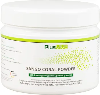 PlusVive - Sango Korallen Pulver - reines Pulver aus der Sango Meereskoralle mit 20% natürlichem Kalzium und 10% natürlichem Magnesium - 300 Gramm - abgefüllt in Deutschland