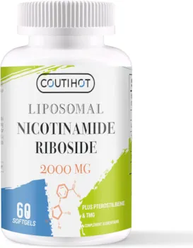 Produktbild von Bewertung COUTIHOT Liposomales Nicotinamid Ribosid mit TMG und Trans-Pterostilben NAD+ Steigerung Longevity AntiAging hochwirksames 2000 mg ultrareines NR-Supplement zur Steigerung von NAD+
