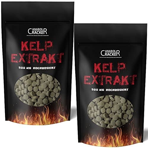 Anabol Cracker - 1000 Tabletten (2X500 tabletten pack)- Kelp Extrakt, 500mg Kelp mit 150mcg Jod/Tablette, für Veganer geeignet, natürliche Quelle für Jod - Sea Algen - Entgiftung