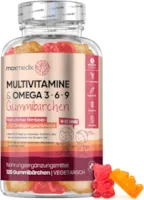 Produktbild von MaxMedix - Multivitamin Gummibärchen für Kinder - Mit Omega 3, 6, 9, Jod & Zink - 120 Vitamin Gummies - Vitamin C, D3, B - Vegetarisch & Geprüfte Inhaltsstoffe - Ohne Gelatine & Zusatzstoffe - Von MaxMedix