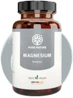 Produktbild von Bewertung Pure Nature Magnesium Komplex Kapseln vegan 7 in 1 KOMPLEX natürlich hochwertig ehrlich 400mg mit 7 organischen Formen 180 Kapseln Höchste Bioverfügbarkeit MADE IN GERMANY rein OHNE Zusätze LABORGEPRÜFT vegan