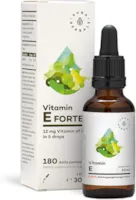 Produktbild von AURA HERBALS Vitamin E Forte 900 Tropfen Öl Hochdosiert und bis zu 180 TAGESPORTIONEN Flüssig 30ml Natürliches Produkt 100% - Vegan - Hohe Bioverfügbarkeit - Einfache Komposition
