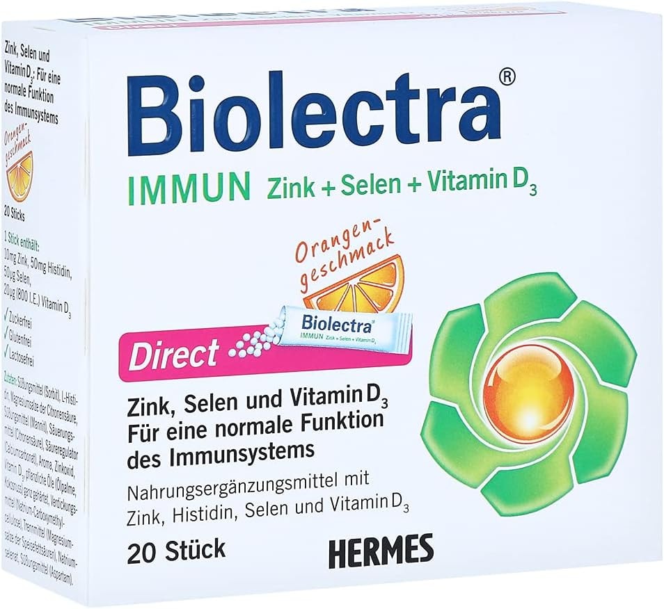 Produktbild von Bewertung Biolectra Immun Zink Selen Vitamin D Direct 20 St. Sticks