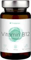 Produktbild von Friskamin - Vitamin B12 500μg hochdosiert vegan - 180 Kapseln entsprechen einer 6 Monate Dosis - hochwertiges Methylcobalamin - sorgfältig in Deutschland hergestellt
