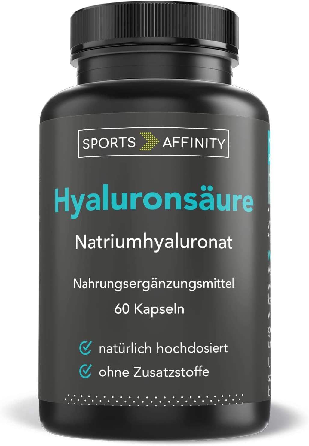 Produktbild von SPORTS AFFINITY - Hyaluronsäure Kapseln I 60 Kapseln hochdosiert I vegane Hyaluron Kapseln mit 550mg pro Tagesdosis I 500-700 kDa I Natürlich Vegan & Hochdosiert I für aktive Männer & Frauen