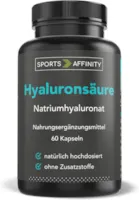 Produktbild von SPORTS AFFINITY - Hyaluronsäure Kapseln I 60 Kapseln hochdosiert I vegane Hyaluron Kapseln mit 550mg pro Tagesdosis I 500-700 kDa I Natürlich Vegan & Hochdosiert I für aktive Männer & Frauen