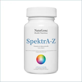 Produktbild von Bewertung NatuGena SpektrA-Z Multivitamine von A-Z umfangreiches Spektrum an bioaktiven Vitaminen und Mineralstoffen 360 Kapseln für 3 Monate