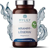 Produktbild von MYLILY Krampflöserin* I Magnesium & Vitamin B6 I Marine Magnesium I 100 % VEGAN I PFLANZLICH aus Meeresalge | 90 Kapseln | Hohe Bioverfügbarkeit I Deckt den Tagesbedarf I Nachhaltige Glasflasche