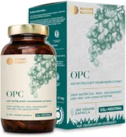 Produktbild von Bewertung Nature Basics natürliches OPC Traubenkernextrakt zertifiziert & nachhaltig im Glas frei von Zusatzstoffen & CO2-neutral 180 Kapseln vegan & hochdosiert 500mg reines OPC aus FRA pro Tagesdosis