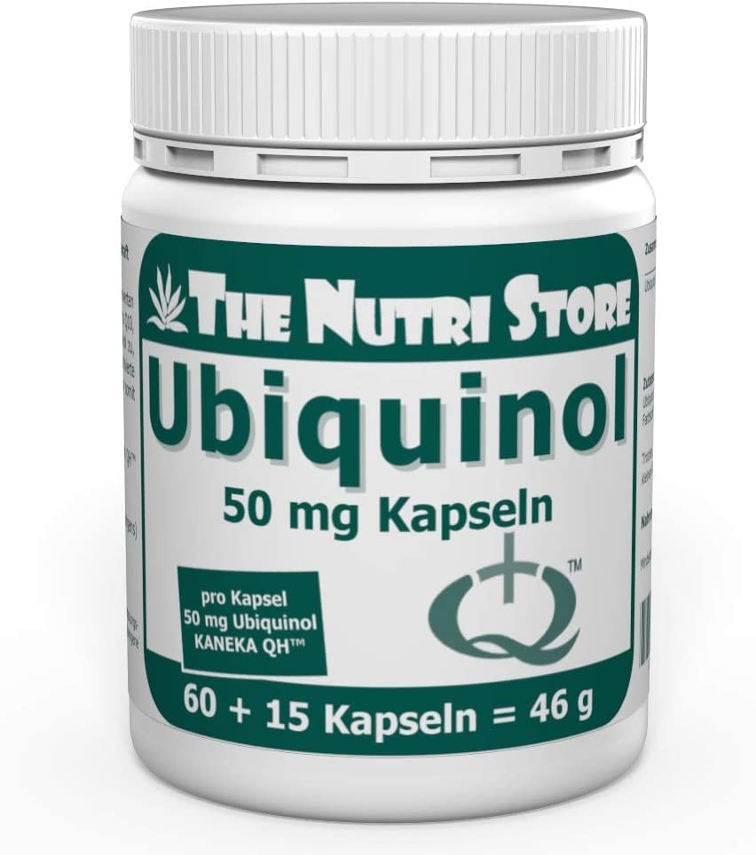 The Nutri Store - Ubiquinol 50 mg Kapseln 60 +15 Stk. - Kaneka QH™ aktivierte Form von CoQ10
