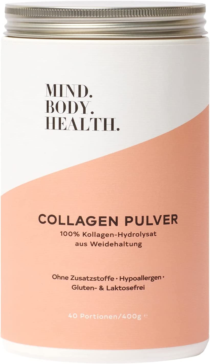 Produktbild von Bewertung MIND.BODY.HEALTH. COLLAGEN Pulver Weidehaltung Kollagen Hydrolysat Peptide Typ I und II Geschmacksneutral | in Deutschland hergestellt
