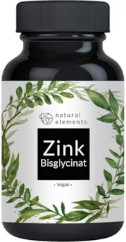 natural elements Zink-Bisglycinat (Zink-Chelat) von Albion® 25mg Zink 365 Tabletten Premium Laborgeprüft hochdosiert