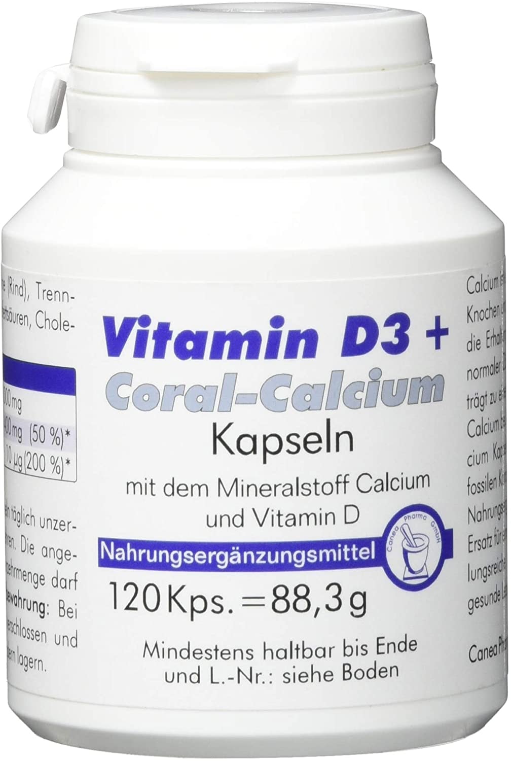 Produktbild von Pharma-Peter - VITAMIN D3 + CORAL Calcium Kapseln, 120 Kapseln