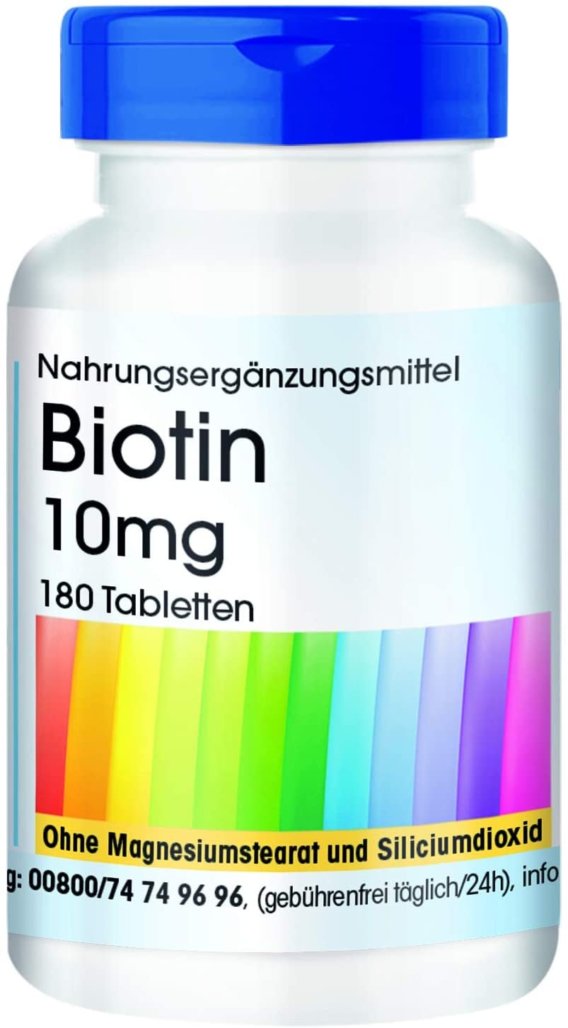 Produktbild von Fair & Pure Vitamin B7 Biotin Tabletten - 10mg - HOCHDOSIERT - vegan - 180 Tabletten