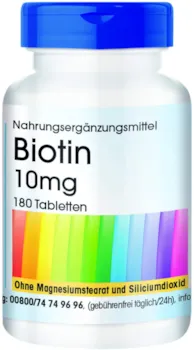 Produktbild von Fair & Pure Vitamin B7 Biotin Tabletten - 10mg - HOCHDOSIERT - vegan - 180 Tabletten
