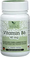 VITA1 Vitamin B6 P-5-P 40mg • 60 Kapseln (2 Monate Vorrat) • in seiner aktiven Form Coenzym P-5-P •Kapseln von Vita1® sind besonders für Veganer und Vegetarier