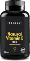 Produktbild von Zenement | Natürliches Vitamin E - 400 IE, (D-Alpha-Tocopherol), 200 Weiche Kapseln | Antioxidant und Anti-Aging | GMO-frei
