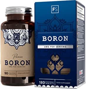 Focus - FS Bor Tabletten | 3mg Boron Ergänzungsmittel für das | 180 Chelatisiert Vegane Tabletten | GVO-Frei | Milch, Allergen und Gluten Frei | Hergestellt in ISO-Zertifizierten Betrieben