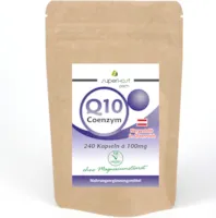 Produktbild von Superkost Coenzym Q10 CoQ10 100mg, 240 Kapseln, 8 Monatspackung, Anti Aging, Haut, Herz, Kreislauf, Immunsystem, vegetarisch, Hergestellt in Österreich