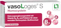 Produktbild von Bewertung vasoLoges® S Homocystein 90 Dragees Kombination zur Homocysteinsenkung Nahrungsergänzung zur Unterstützung eines normalen Homocystein-Stoffwechsels mit zusätzlichem Vitamin B1