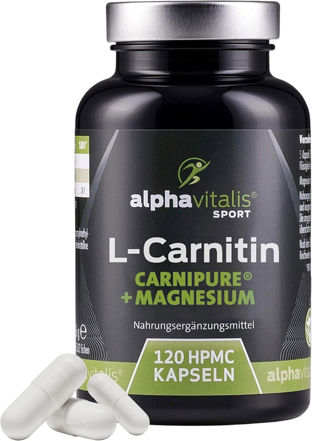 Produktbild von Bewertung alphavitalis L-Carnitin Kapseln hochdosiert 3000 mg 120 Carnitin Tartrat Kapseln Premium-Rohstoff Carnipure von Lonza Magnesium Citrat Carnitin Kapseln ohne Stearat L-Carnitin vegan Carnipure Kapseln