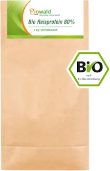 Produktbild von Bewertung Piowald BIO Reisprotein 1 kg Vorratspackung pflanzliches Eiweißpulver vegan und glutenfrei
