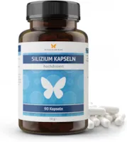 Produktbild von Flügelschwinger - 90 Silizium Kapseln für 3 Monate, aus Bambus Extrakt, 100 mg Silicium aus 214 mg Bambus Extrakt pro Kapsel, mit Zink zur Unterstützung normaler Knochen, Haare, Nägel & Haut, hochdosiert, vegan