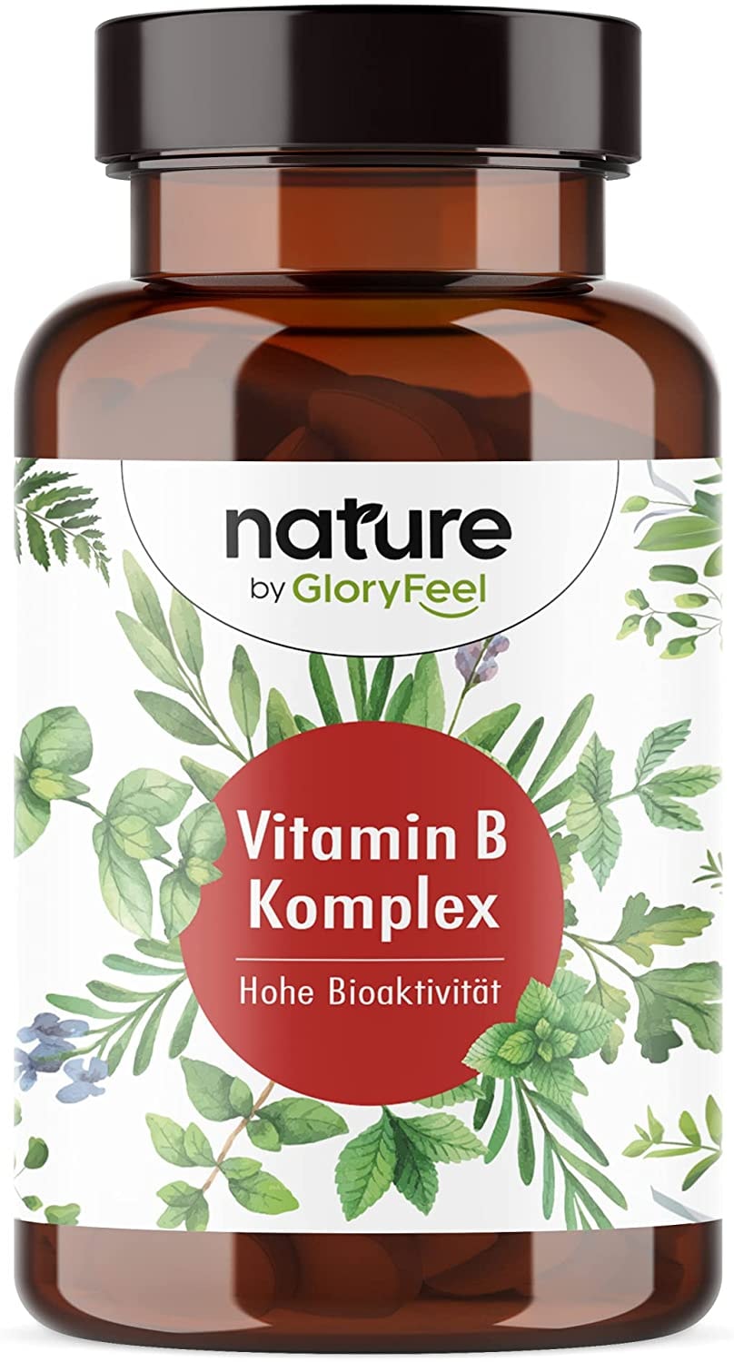 Produktbild von GloryFeel Vitamin B Komplex - Bio-Aktiv mit 500 µg B12-200 Kapseln (7 Monate) - Mit Vitamin B Bio-Aktiv Formen besonders hochdosiert (10-Fach) - Laborgeprüft, vegan ohne Zusätze in Deutschland hergestellt