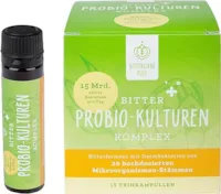 Produktbild von Bewertung BitterLiebe Bitter Probio Kulturen Komplex flüssige Darmbakterien magensaftresistentes Mittel mit 20 Bakterienstämmen und 15 Milliarden Bakterien 15x 15ml Trinkampullen