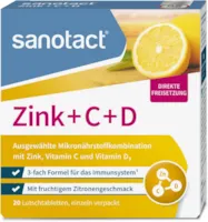 Produktbild von Bewertung sanotact Lutschtabletten Zink Vitamin C Vitamin D3 20 Stück hochdosiert deckt Tagesbedarf an Vitamin D3