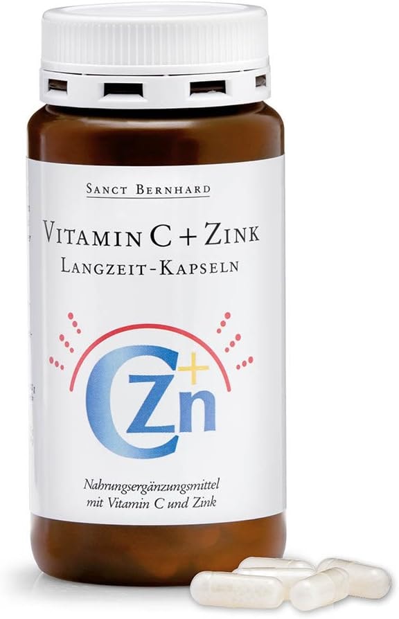Produktbild von Bewertung Sanct Bernhard Vitamin C und Zink Langzeit-Kapseln mit 300 mg Vitamin C und 5mg Zink 180 Kapseln