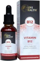 Nuvi Health Vitamin B12 Tropfen 200 µg - 50 ml (1750 Tropfen) - Mit 3 Formen: Beide Aktivformen (Methyl- & Adenosylcobalamin) + Depot (Hydroxocobalamin) - Vegan - Hochbiofügbar - Premium Qualität
