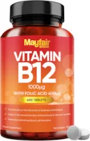 Produktbild von Bewertung Mayfair Nutrition Vitamin B12 Tabletten hochfest High mit Folsäure-Ergänzung Vegane, ohne GMO und Glutenfrei 6 Monate Vorrat Hergestellt im UK von Mayfair Nutrition