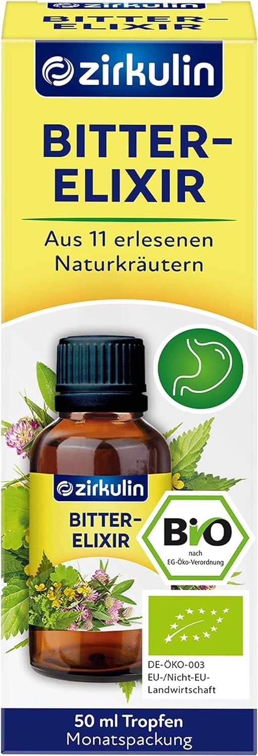Produktbild von Bewertung Zirkulin Bitter Elixir Bio Bittertropfen 50ml Bitterstoffe aus 11 erlesenen Kräutern Extrakt Hildegard von Bingen